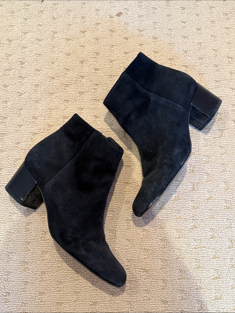 Sam Edelman Black Suede Ankle Booties with Block Heel